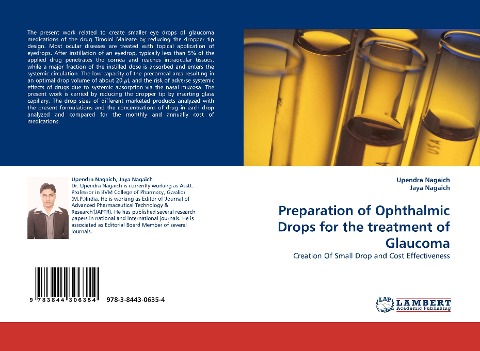 Preparation of Ophthalmic Drops for the treatment of Glaucoma: Creation Of Small Drop and Cost Effectiveness