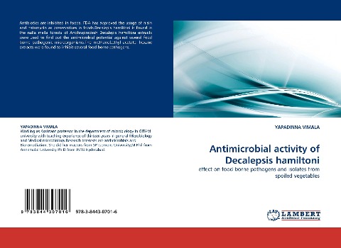 Antimicrobial activity of Decalepsis hamiltoni: effect on food borne pathogens and isolates from spoiled vegetables