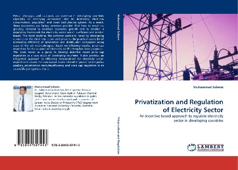 Privatization and Regulation of Electricity Sector: An incentive based approach to regulate electricity sector in developing countries