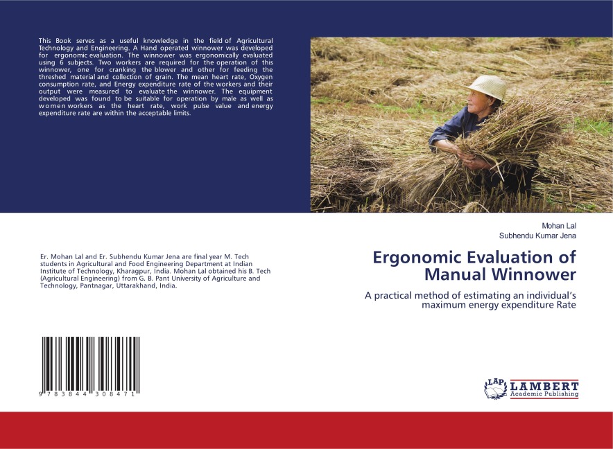 Ergonomic Evaluation of Manual Winnower: A practical method of estimating an individuals maximum energy expenditure Rate
