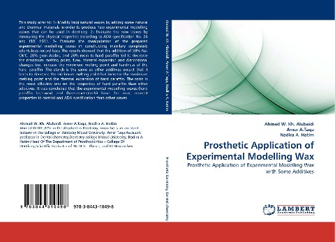 Prosthetic Application of Experimental Modelling Wax: Prosthetic Application of Experimental Modelling Wax with Some Additives