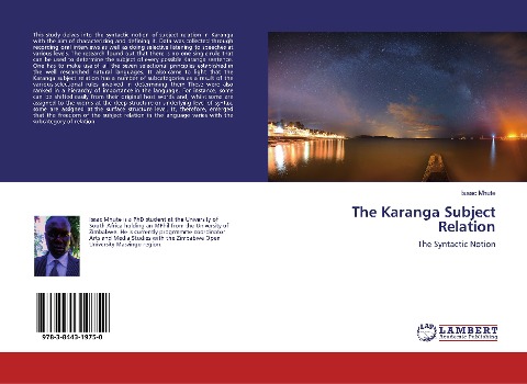 The Karanga Subject Relation: The Syntactic Notion