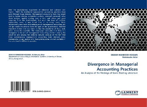 Divergence in Managerial Accounting Practices: An Analysis of the Findings of Some Existing Literature