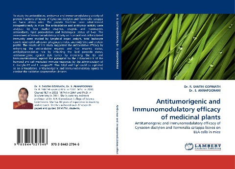 Antitumorigenic and Immunomodulatory efficacy of medicinal plants: Antitumorigenic and Immunomodulatory efficacy of Cynodon dactylon and Terminalia catappa leaves on ELA cells in mice