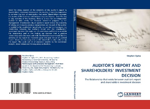 AUDITORS REPORT AND SHAREHOLDERS INVESTMENT DECISION: The Relationship that exists between auditors report and shareholders investment decision