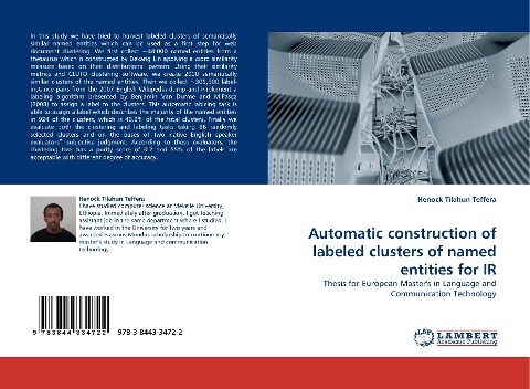 Automatic construction of labeled clusters of named entities for IR: Thesis for European Masters in Language and Communication Technology