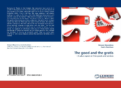 The good and the gratis: - A value aspect on free goods and services