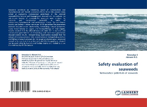 Safety evaluation of seaweeds: Nutraceutical potentials of seaweeds