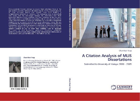 A CITATION ANALYSIS OF MLIS DISSERTATIONS: SUBMITTED TO UNIVERSITY OF MALAYA: 2000 - 2005