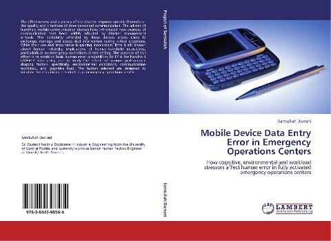 Mobile Device Data Entry Error in Emergency Operations Centers: How cognitive, environmental and workload stressors  affect human error in fully activated emergency operations centers