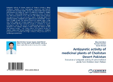 Antipyretic activity of medicinal plants of Cholistan Desert Pakistan: Evaluation of antipyretic activity of some medicinal plants from Cholistan Desert Pakisan