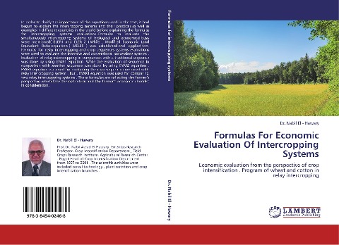 Formulas  For Economic Evaluation Of Intercropping Systems: Economic evaluation from the perspective of crop intensification . Program of wheat and cotton in relay intercropping