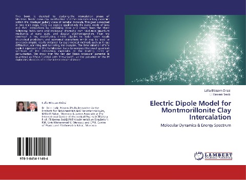 Electric Dipole Model for Montmorillonite Clay Intercalation: Molecular Dynamics & Energy Spectrum