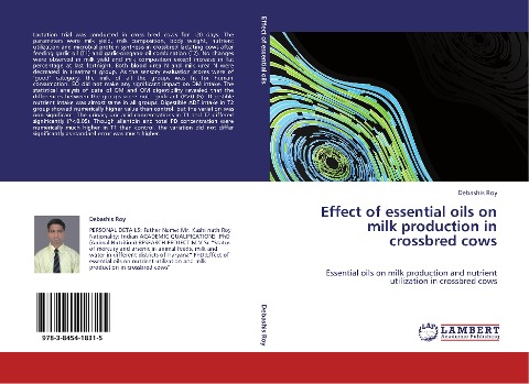 Effect of essential oils on milk production in crossbred cows: Essential oils on milk production and nutrient utilization in crossbred cows