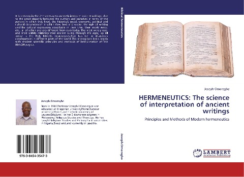 HERMENEUTICS: The science of interpretation of ancient writings: Principles and Methods of Modern hermeneutics