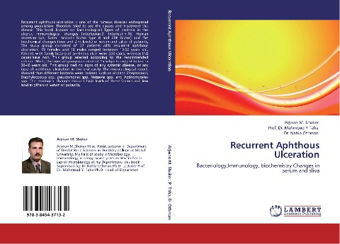 Recurrent Aphthous Ulceration: Bacteriology,Immunology, biochemistry Changes in  serum and sliva