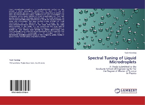 Spectral Tuning of Liquid Microdroplets: A Thesis Submitted to the Graduate School of Engineering for for the Degree of Master of Science in Physics