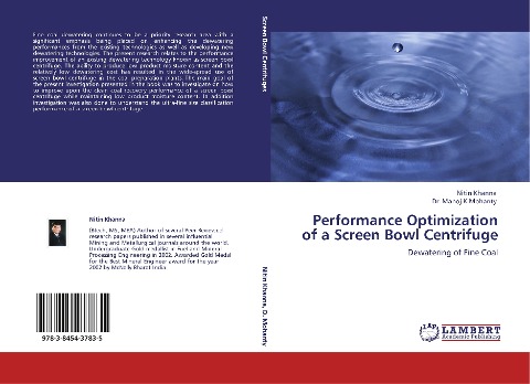 Performance Optimization of a Screen Bowl Centrifuge: Dewatering of Fine Coal