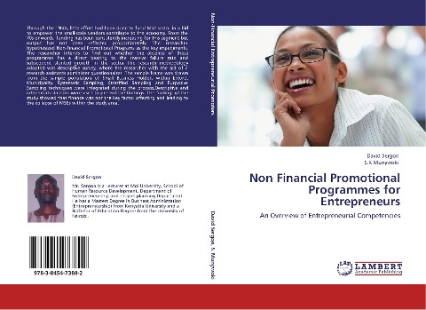 Non Financial Promotional Programmes for Entrepreneurs: An Overview of Entrepreneurial Competencies