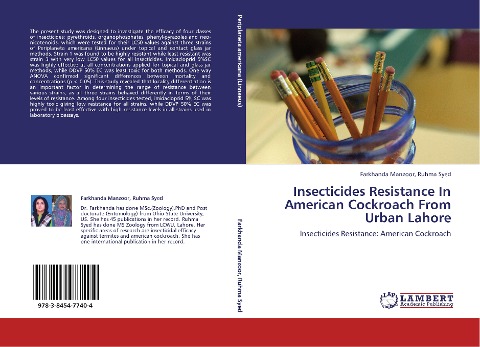 Insecticides Resistance In American Cockroach From Urban Lahore: Insecticides Resistance: American Cockroach