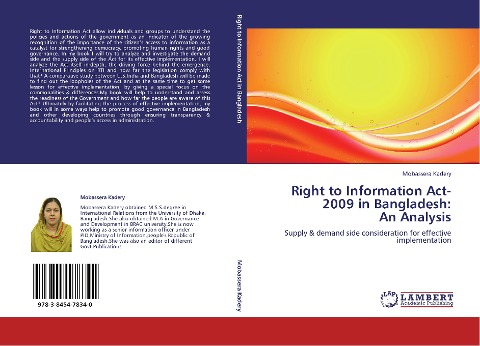 Right to Information Act-2009 in Bangladesh:  An Analysis: Supply & demand side consideration for effective implementation