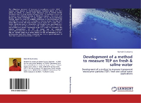 Development of a method to measure TEP on fresh & saline water: Development of a method to measure transparent  exopolymer particles (TEP): fresh and saline water  applications