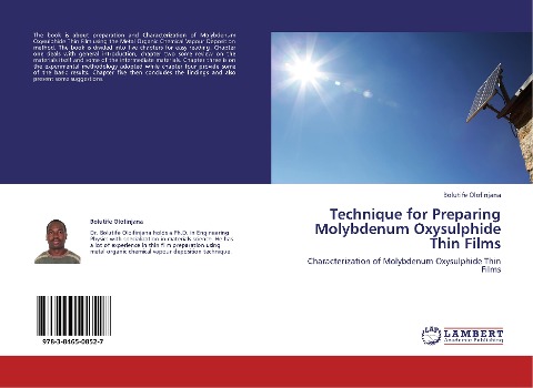 Technique for Preparing Molybdenum Oxysulphide Thin Films: Characterization of Molybdenum Oxysulphide Thin Films