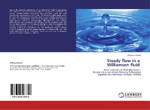 Steady flow in a   Williamson fluid: Basic concepts of Fluid Mechanics   Solution to a non-linear Ordinary Differential Equation by Homotopy Analysis Method