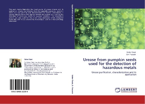 Urease from  pumpkin seeds used for the detection of hazardous metals: Urease purification, characterization and its application