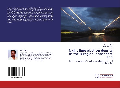 Night time electron density of the D-region ionosphere and: the characteristics of tweek atmospherics observed  at Bahir Dar