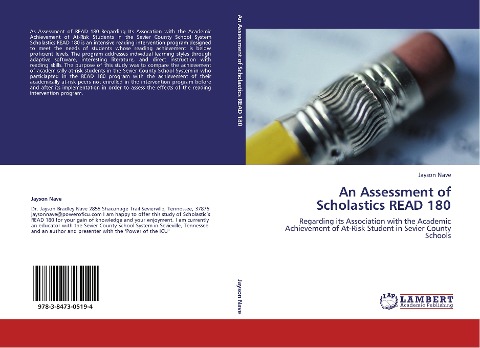 An Assessment of Scholastics READ 180: Regarding its Association with the Academic Achievement of At-Risk Student in Sevier County Schools