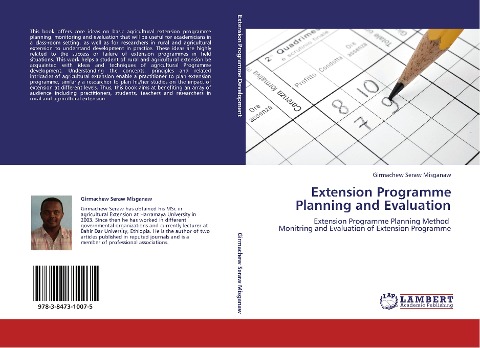 Extension Programme Planning and Evaluation: Extension Programme Planning Method   Monitring and Evaluation of Extension Programme