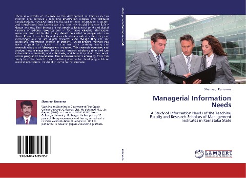 Managerial Information Needs: A Study of Information Needs of the Teaching Faculty and Research Scholars of Management Institutes in Karnataka State