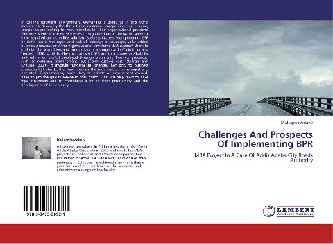 Challenges And Prospects Of Implementing BPR: MBA Project In A Case Of Addis Ababa City Roads Authority