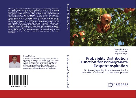Probability Distribution Function for Pomegranate Evapotranspiration: Studies on Probablity distribution function for estimation of reference crop evapotranspiration