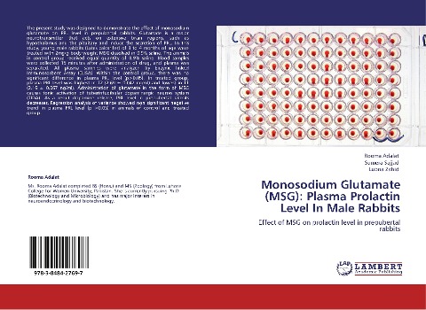 Monosodium Glutamate (MSG): Plasma Prolactin Level In Male Rabbits: Effect of MSG on prolactin level in prepubertal rabbits