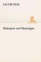 Shakspere and Montaigne