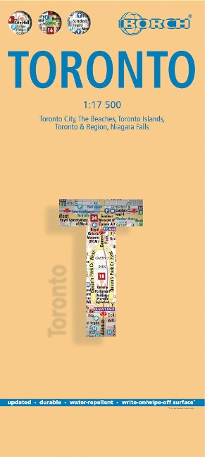 Toronto 1 : 17 500. City Centre Map: Toronto City,  The Beaches, Toronto Islands, Toronto and Region, Niagara Falls