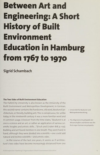 Science and the City Hamburg's Path to a Built Environment Education