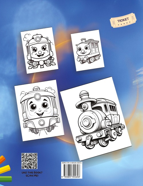 Train Coloring Book for Boys: Fun activity & great giftfor Toddlers, Preschool & Kindergarten Kids