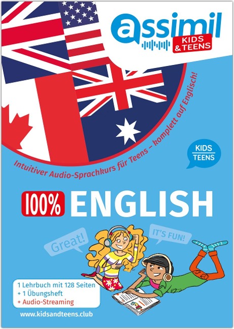 ASSiMiL 100 % English - Kids & Teens: Intuitiver Audio-Sprachkurs für Kids & Teens -  Lehrbuch + Übungsheft + Audio-Streaming