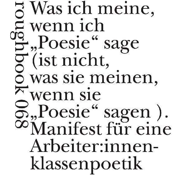 Manifest für eine Arbeiter:innenklassenpoetik