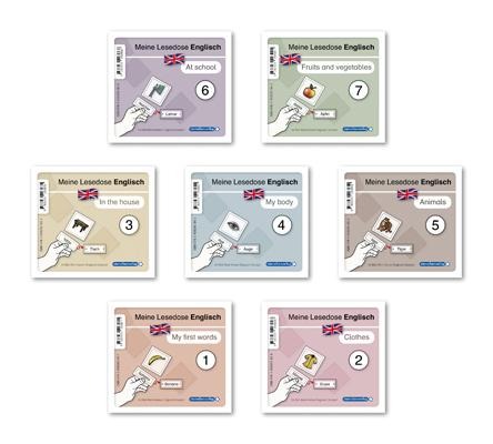 Meine Lesedose Englisch 1-7 - komplette Sammlung: 7 Dosen mit je 24 Bild-Wort-Karten