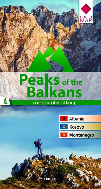 Wanderkarte Peaks of the Balkans 1: 60 000: cross border hiking Albania - Kosovo - Montenegro