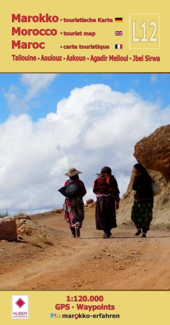 L12: Taliouine - Aoulouz - Askoun - Agadir Melloul - Jbel Sirwa + GPS-Waypoints: Marokko Touristische Karte