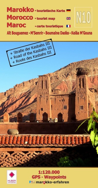 N10: Aït Bouguemez - MSemrir - Boumalne Dadès - Kelâa MGouna + Straße der Kasbahs III + GPS-Waypoints: Marokko Touristische Karte