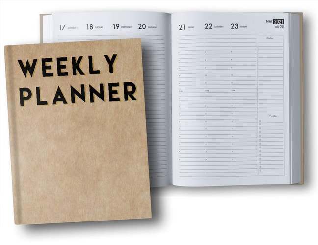 Vertical Weekly Planner 2020-2021 18 Month Hardcover Weekly, Monthly & Yearly Planner 2020 2021 8.25" X 10.75" July 2020 - December 2021 2 Pages Per Week 1 Column Per Day Hourly Increments