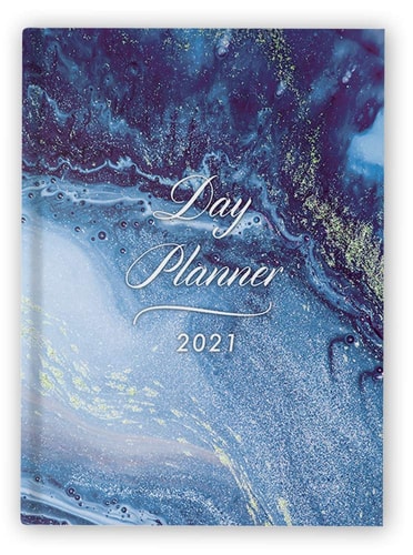 Day Planner 2021 Daily Large Hardcover Agenda 8.5" X 11" 1 Page Per Day Planner Blue Marble January - December 2021 Dated Planner 2021 Productivity, XXL Planner, Daily and Monthly