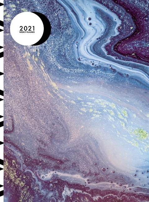 Weekly Planner 2021 8.5 x 11: 12 Month Hardcover Planner 2021  |  January - December 2021 |2 Pages per Week | Blue Marble Design