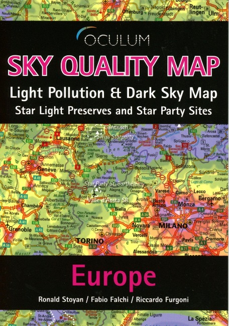 Sky Quality Map Europe: Light Pollution & Dark Sky Map - Star Light Preserves and Star Party Sites
